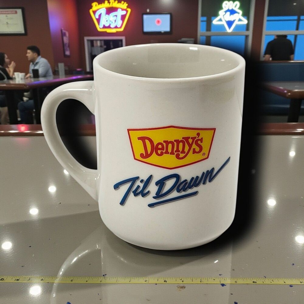 Vintage Denny’s ’Til Dawn Heat Activated Mug Moon to Sun Color Change Works